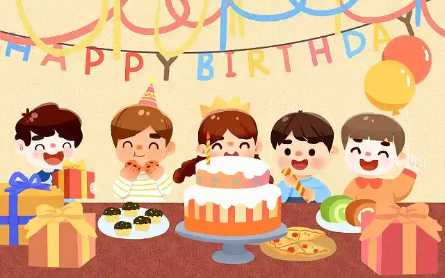 儿童生日会卡通人物生日宴庆祝生日png素材