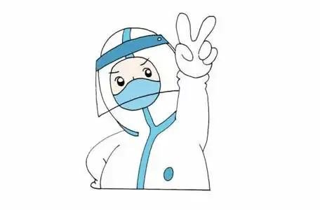穿防护服的医生简笔画画法步骤图片