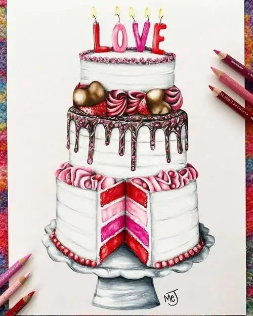 明快艳丽的彩铅手绘这样的配色绝了