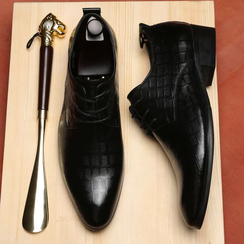 皮鞋男商务正真皮休闲增高男鞋英伦尖头青年单鞋