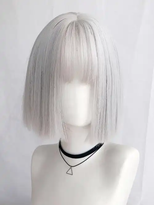 假发女短发短卷发帅气齐刘海圆脸狗啃刘海蓬松自然韩国修脸bob