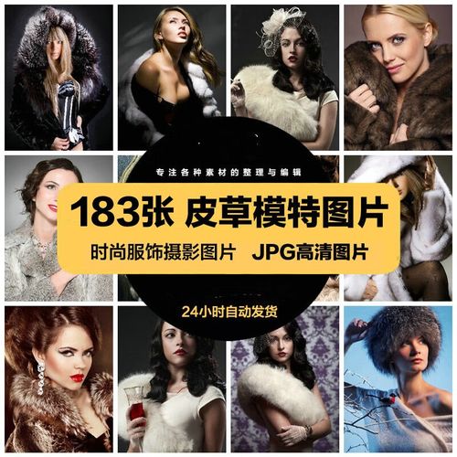 高清时尚生活jpg图片穿皮草大衣的模特雍容高贵喷绘打印素材 标准