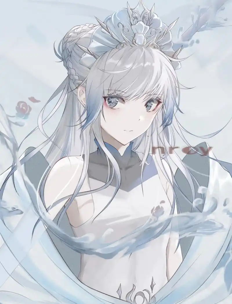 二次元"白毛"美少女精美插画,别客气,喜欢就拿走吧