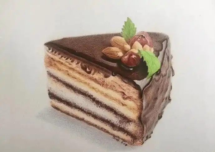 彩铅慕斯蛋糕步骤