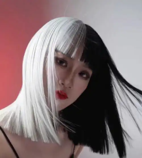 娄底染发团队为你推荐阴阳发色白与黑的组合潮人必备可以尝试的每天为