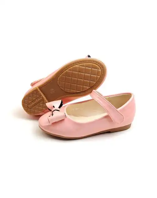 女童pu蝴蝶结公主鞋(3-11岁)粉色