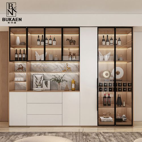 轻奢餐边柜高柜一体靠墙客厅酒柜现代简约餐厅厨房餐边柜