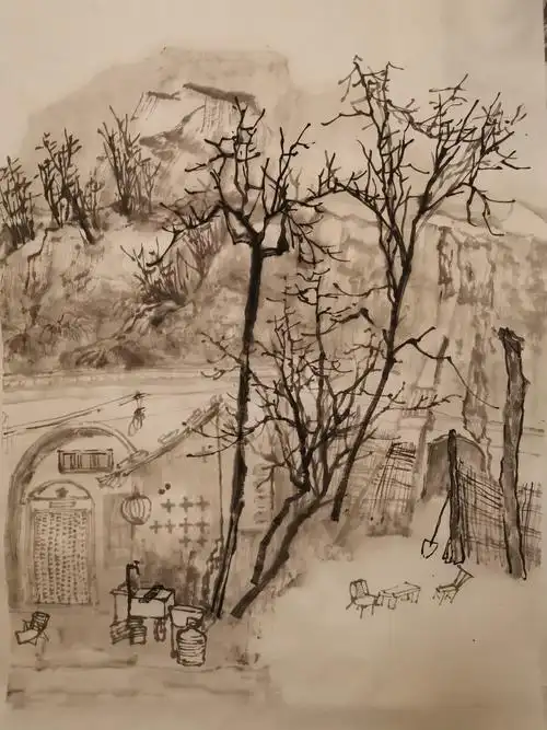 其它 中国水墨画院2019年巩义写生 写美篇《山村深处有人家》 第三天