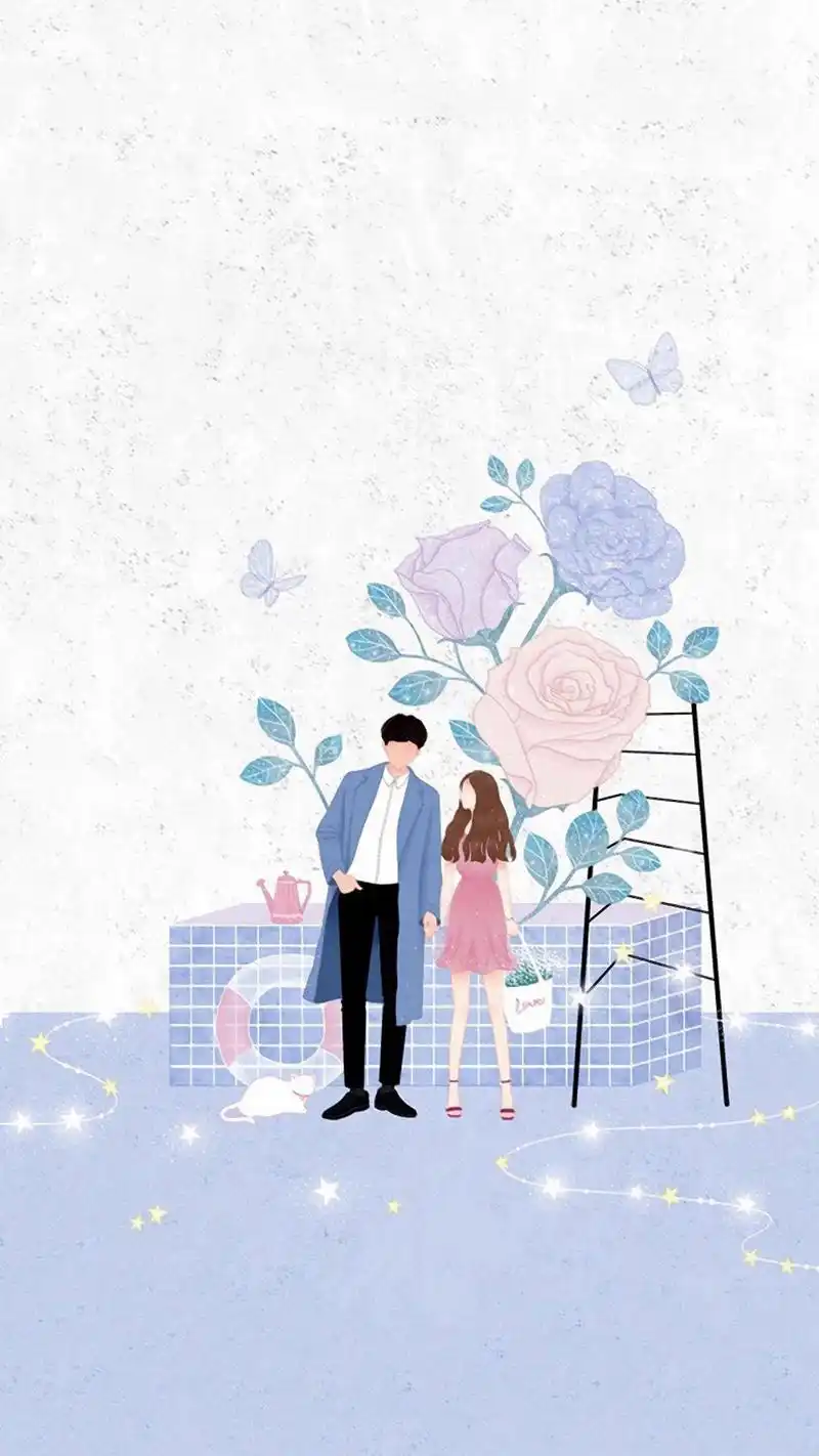 清新浪漫情侣主题手机壁纸