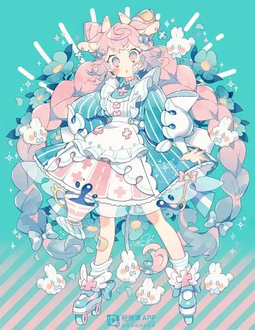 原创怎么画q版人物q版女孩线稿画法