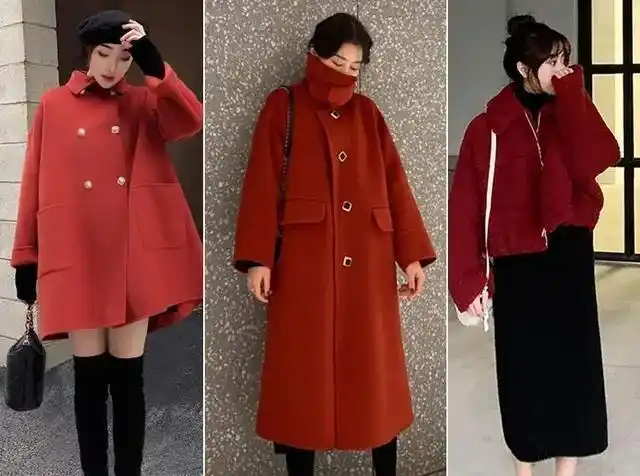 春节如何搭配红色大衣呢?这些好看的搭配不显俗气,还有韵味!