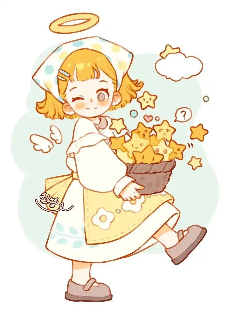 q版人物 #动漫少女 画师:梨答 是小天使呀06 - 抖音