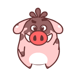 小猪 挖鼻孔 流鼻涕 天真无邪