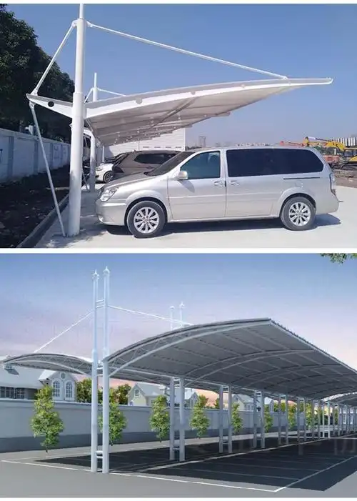 膜结构车棚钢膜结构停车棚汽车棚遮阳棚雨棚棚景观篷充电桩棚小区车棚