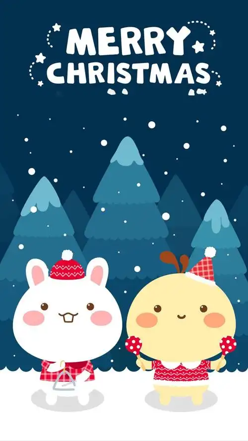 圣诞节可爱卡通唯美背景图,图片大全,高清,图库-回车桌面