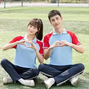 夏季中学生校服套装高中生运动服初中生短袖班服t恤速干上衣夏装