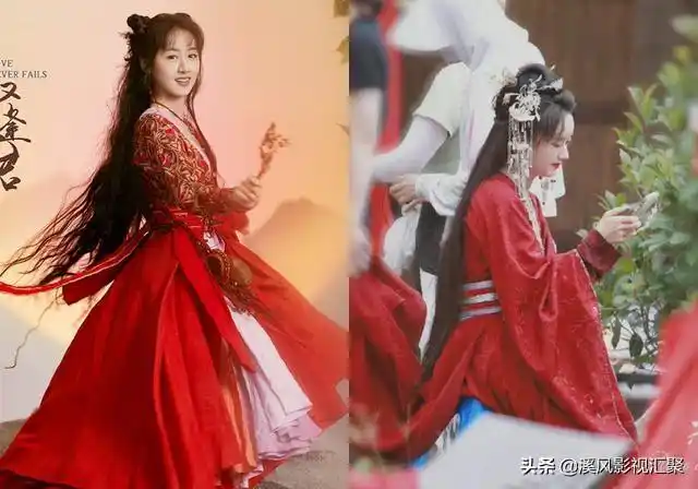 落花时节又逢君袁冰妍造型合集浅粉纱衣很灵动红色婚服惊艳