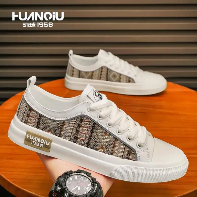 百年环球男鞋百搭夏季低帮软底时尚帆布鞋透气老北京花布鞋男x1 - 抖