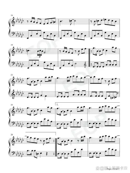 钢琴谱《你的微笑》