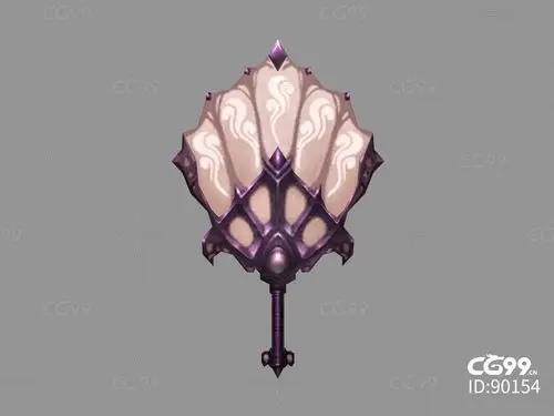 游戏道具 斗战神武器模型 兽鳍扇-cg模型免费下载-cg99