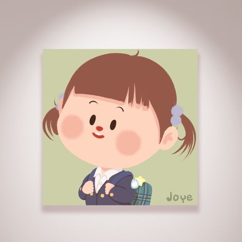 时间印记-定制q版卡通人物宝宝全家福手绘画像装饰画创意情侣礼物