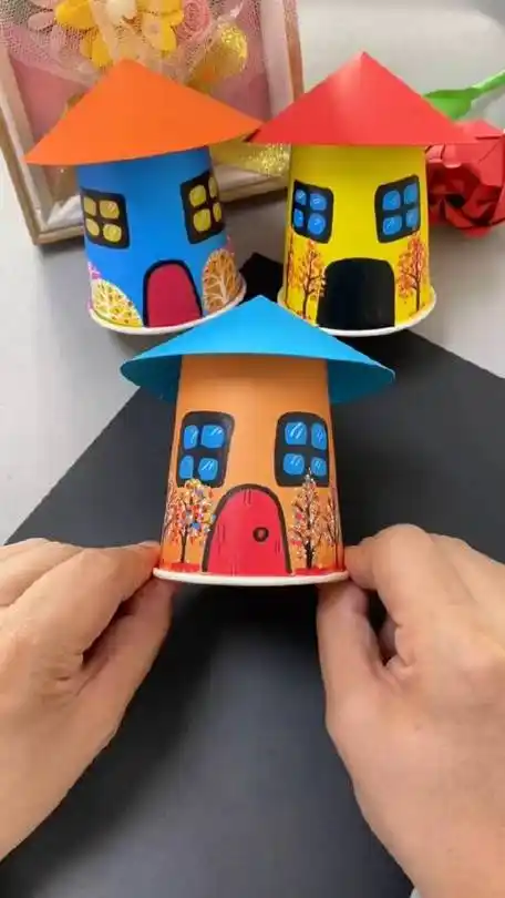 一次性纸杯不要扔,和孩子做漂亮的儿童创意手工吧