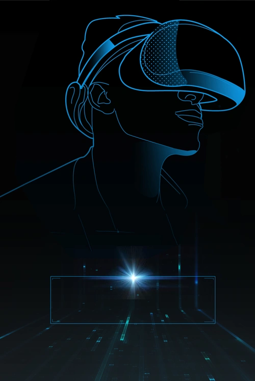 黑色简约科技vr海报背景素材