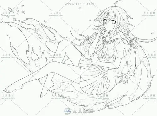 卡通动漫手绘人物全身线稿临摹素材