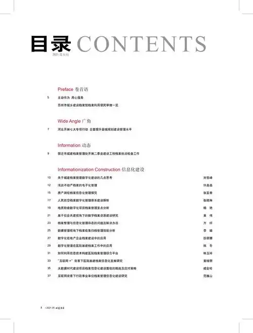 《城建档案》2021五月刊目录-未来城市设计与运营-编辑出版-中国城市