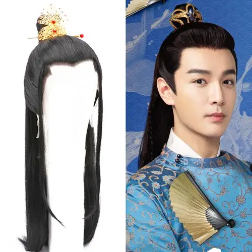 头套式假发套男 帅气古风汉服长发少年假发侠客古代古装造型头发