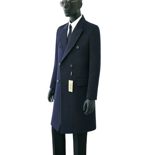 中青年长款修身双排扣商务休闲绅士大气时尚毛呢男士马球大衣228