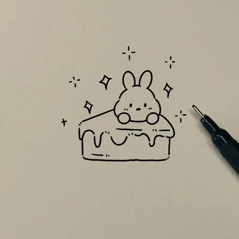 简笔画教程|蛋糕简笔画这么简单.#简笔画 #每日一画 #画画 - 抖音