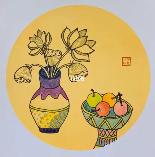 812岁荷花装饰画儿童画