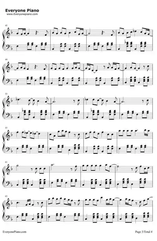 普通朋友钢琴谱_陶喆