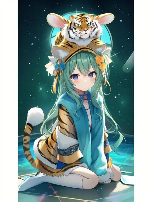 二次元十二生肖少女虎拟人