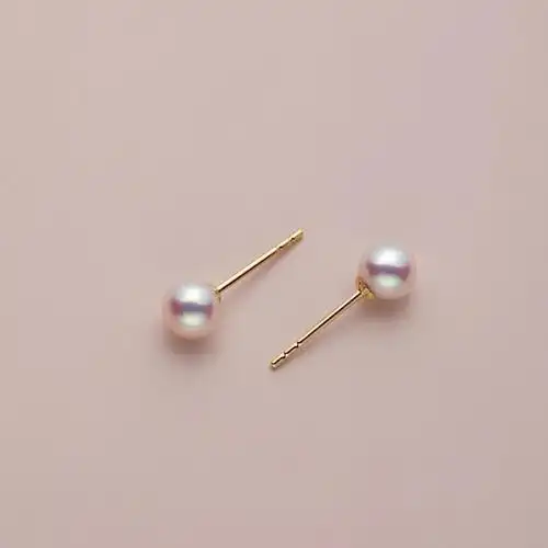 镜莹珠裸珠打造精致minibaby极光珍珠耳钉