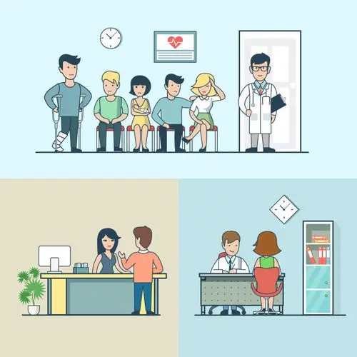 医院挂号概念插图矢量设计
