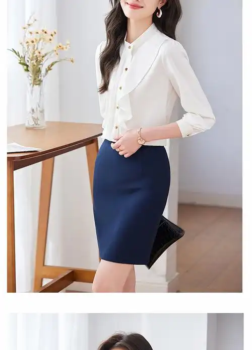 长袖雪纺衬衫女长袖女士气质正装夏季薄款设计感上衣洋气职业套