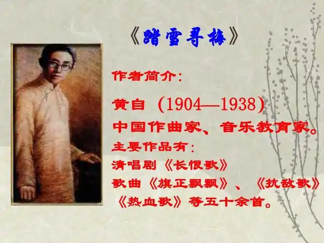 所有分类 初中教育 其它课程 踏雪寻梅ppt 《踏雪寻梅》 作者简介