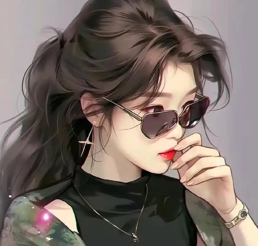 炫酷墨镜女生头像|闺蜜头像