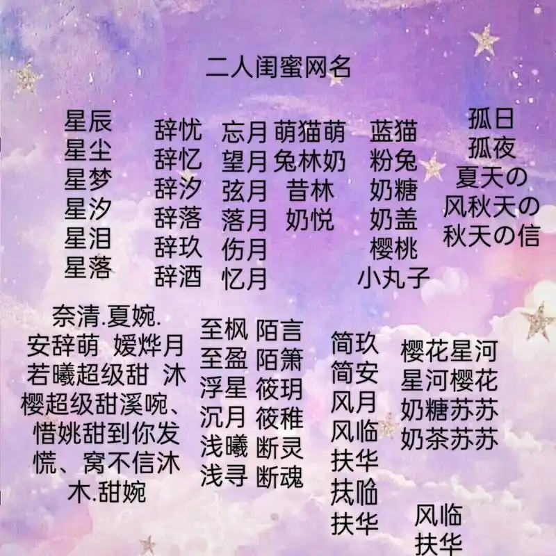 二人闺蜜网名