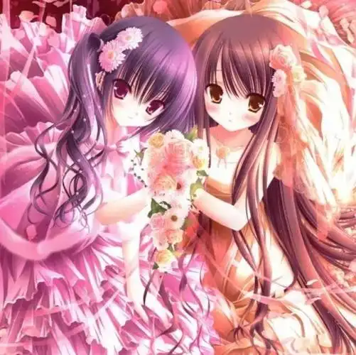 卡通手绘:感情很好的闺蜜,简单而有趣的事情都能说上一整天.二次元!