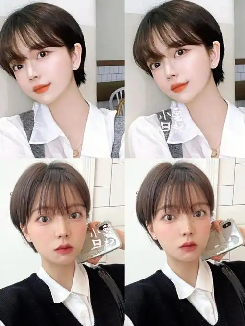 日系甜美短发超适合圆脸女生显脸小