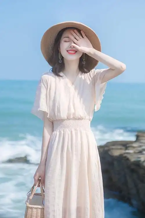 2020流行裙子夏季新款女装很仙的法国小众连衣裙仙女甜美长裙