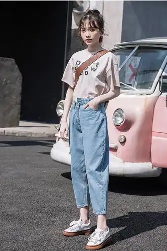 > 休闲牛仔裤女宽松