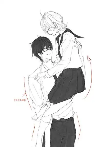 情侣姿势动作怎么画?动漫情侣各种姿势的画法!