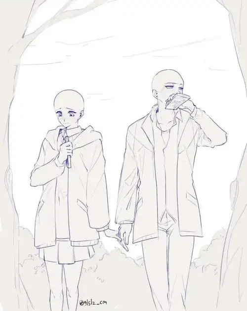 【绘画参考】春天谈一场甜甜的恋爱吧~情侣cp双人互动姿势,画本必备