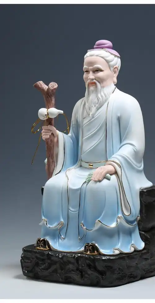 微美陶瓷高端彩绘三尺吋孙思邈药王像药王供奉家居摆件孙思邈药王像14