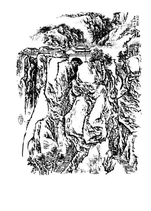 从黄君璧融中西妙法的白描山水,白描山水画稿(白描山水风光图)