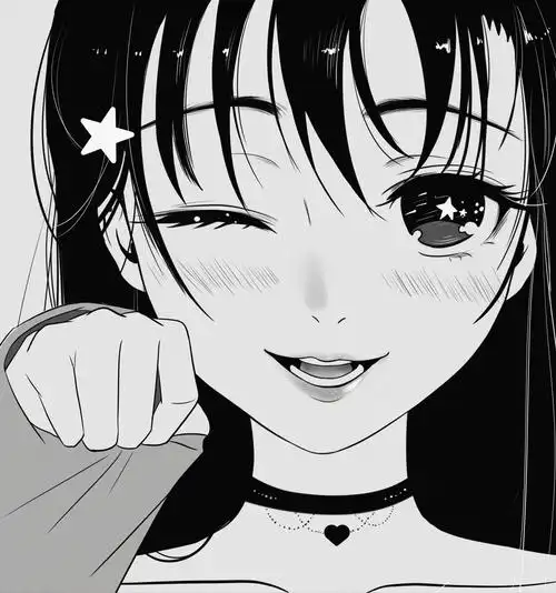 可爱复古黑白漫画二次元少女插画 - and纤鸟 - 原创作品 - 视觉中国(s